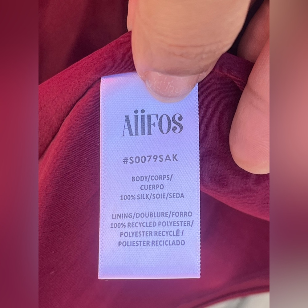 AIIFOS ORLA Skirt Metallic Satin MIDI Skirt In Metallic Red - Picture 11 of 15
